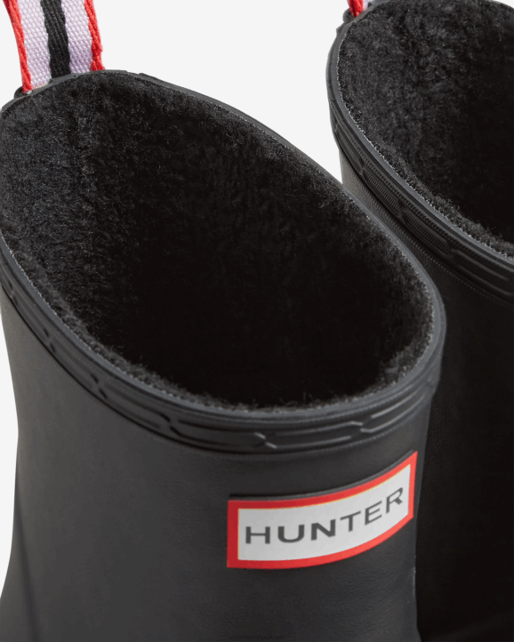 UK Hunter Men Play Vegan Shearling Insulated Short Rain Boots Black 28BV513