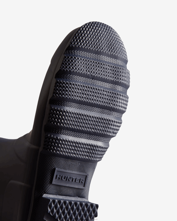 UK Hunter Men Rowing Blazers Zig Zag Short Rain Boots Evening Blue/Sundried Red 28BV542