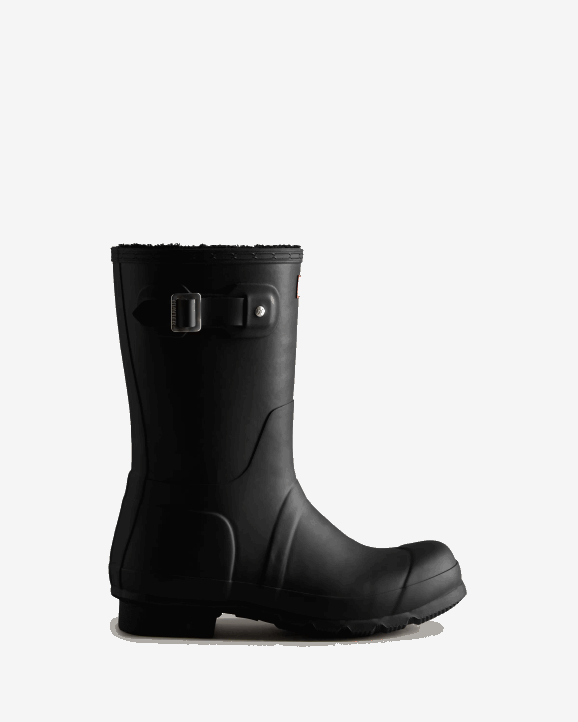UK Hunter Men Short Insulated Rain Boots Black 28BV555
