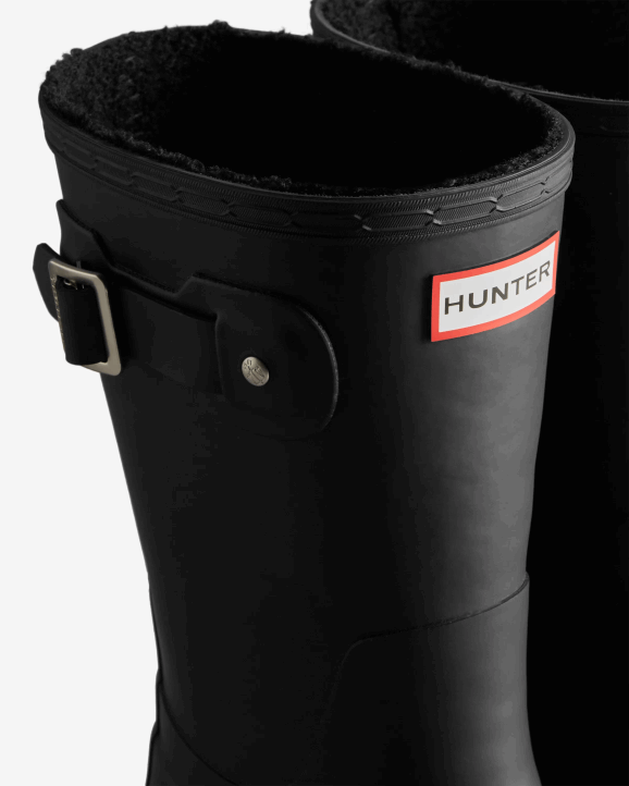 UK Hunter Men Short Insulated Rain Boots Black 28BV555