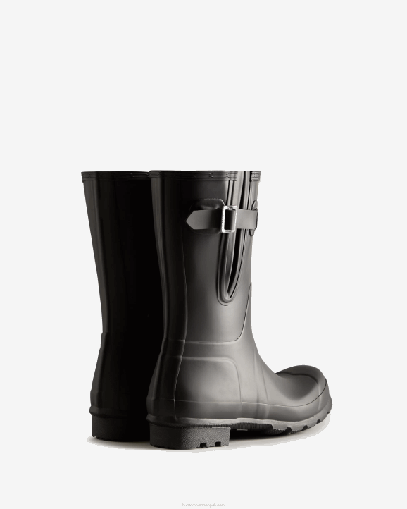 UK Hunter Men Short Side Adjustable Rain Boots Black 28BV548