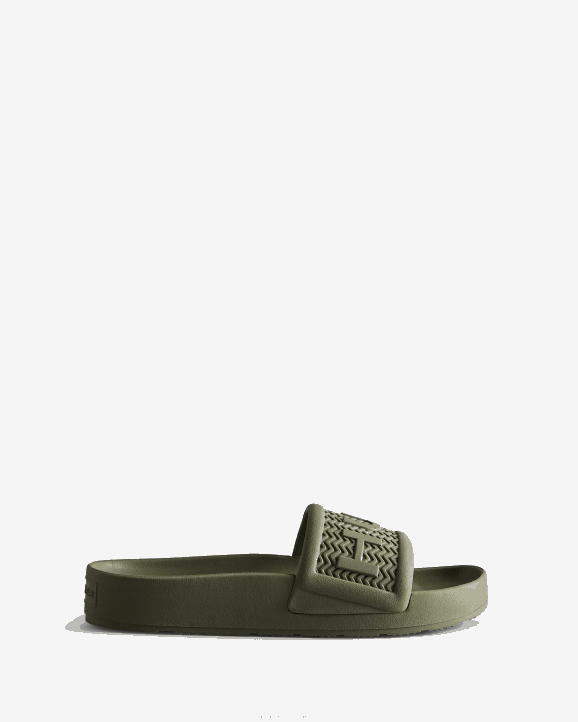 UK Hunter Men Bloom Slides Lichen Green 28BV579