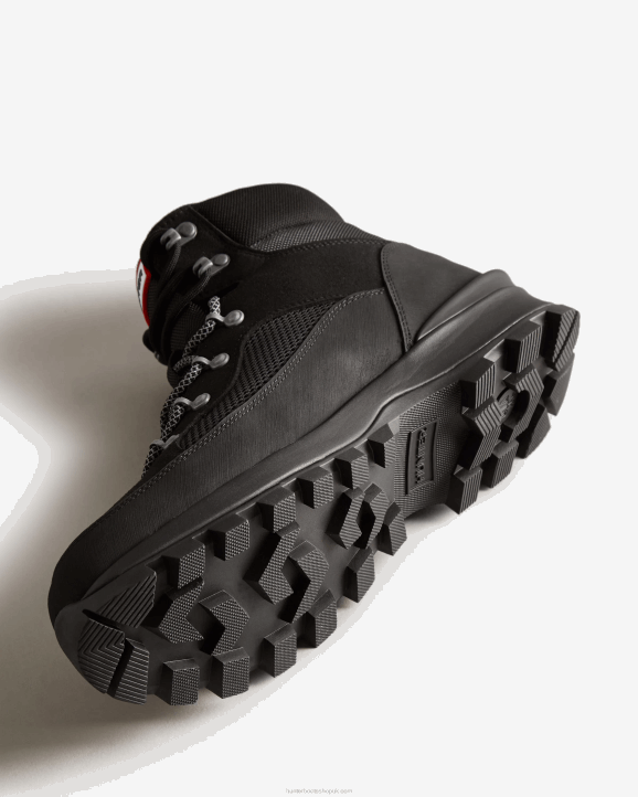 UK Hunter Men Explorer Insulated Lace-Up Commando Boots Black 28BV575