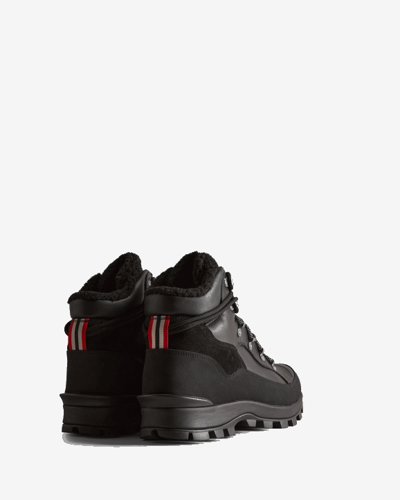 UK Hunter Men Explorer Insulated Lace-Up Leather Commando Boots Black 28BV537