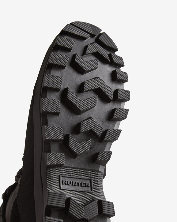 UK Hunter Men Explorer Insulated Lace-Up Leather Commando Boots Black 28BV537