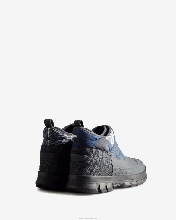 UK Hunter Men Insulated Ankle Snow Boots Glacial Cliff Black Ice Print 28BV594