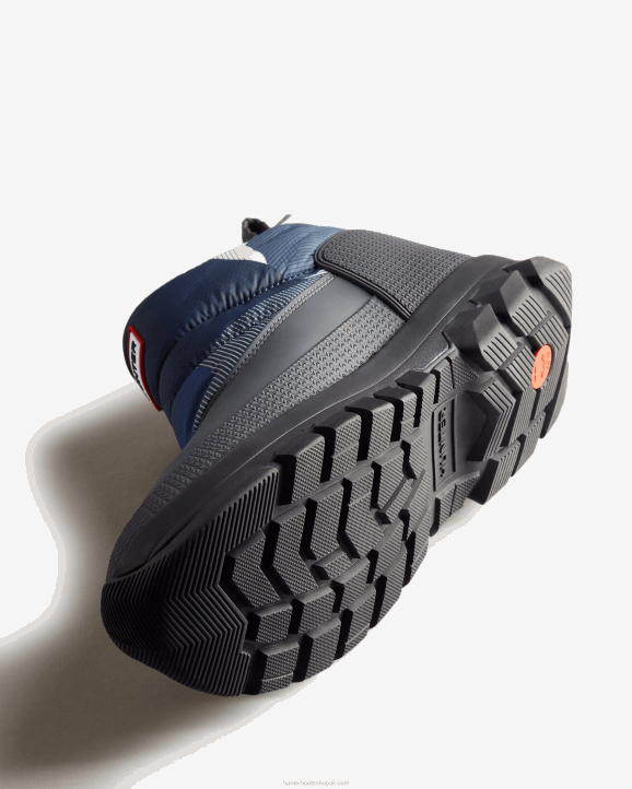 UK Hunter Men Insulated Ankle Snow Boots Glacial Cliff Black Ice Print 28BV594