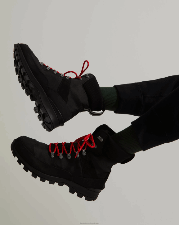 UK Hunter Men Insulated Recycled Polyester Commando Boots Black 28BV573