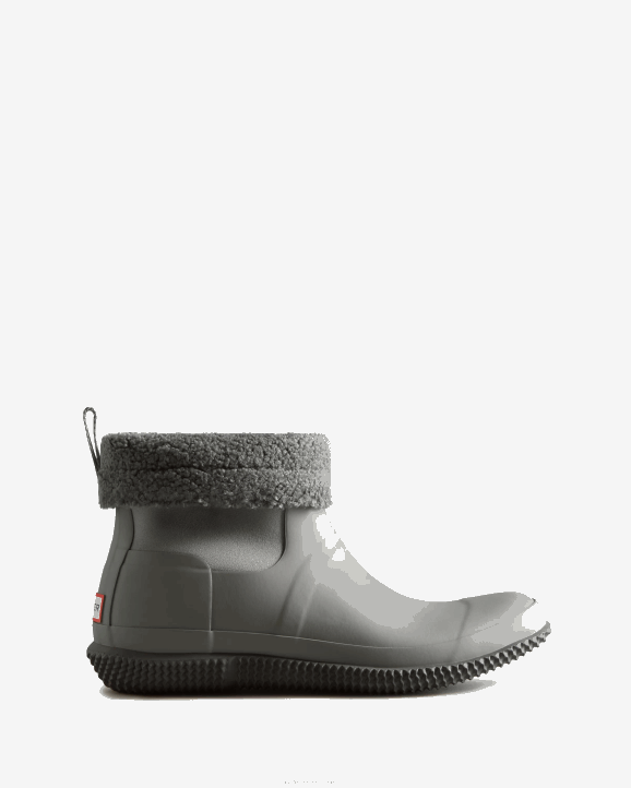 UK Hunter Men Insulated Roll Top Vegan Shearling Boots Tundra Grey/Docker Grey 28BV599