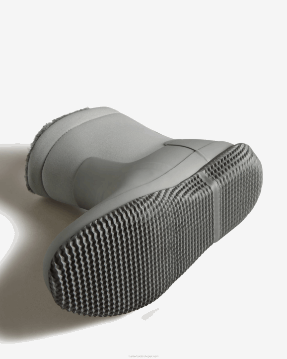 UK Hunter Men Insulated Roll Top Vegan Shearling Boots Tundra Grey/Docker Grey 28BV599