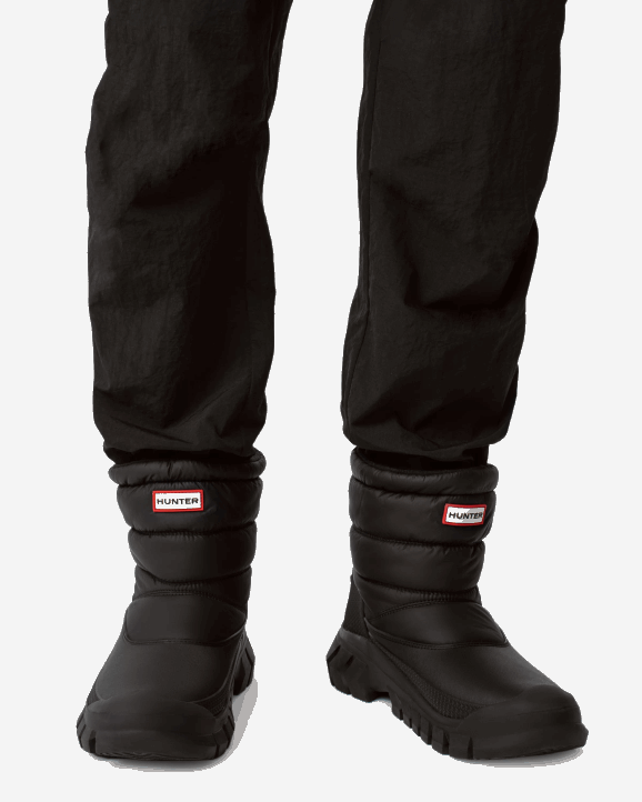 UK Hunter Men Intrepid Insulated Short Snow Boots Black 28BV540