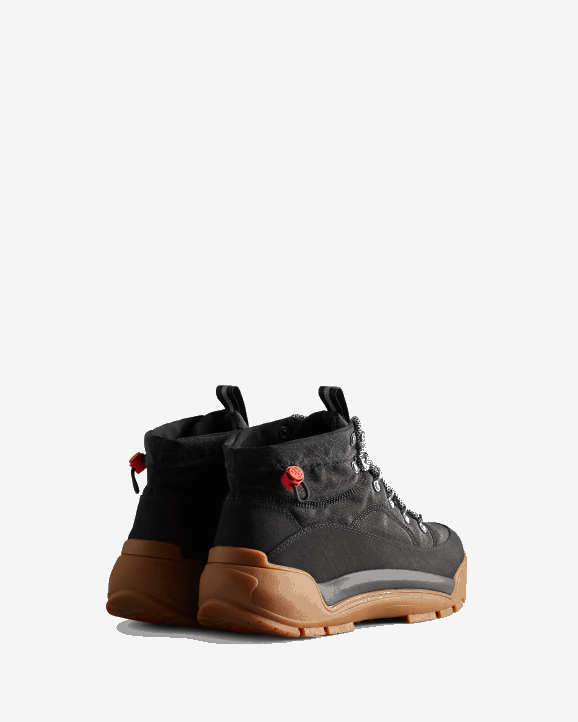 UK Hunter Men Travel Explorer Lace-Up Commando Boots Black 28BV576