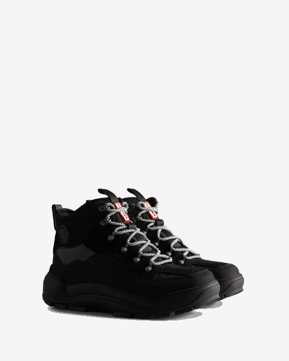 UK Hunter Men Urban Explorer Lace-Up Leather Commando Boots Black 28BV571