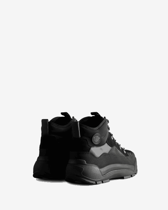 UK Hunter Men Urban Explorer Lace-Up Leather Commando Boots Black 28BV571