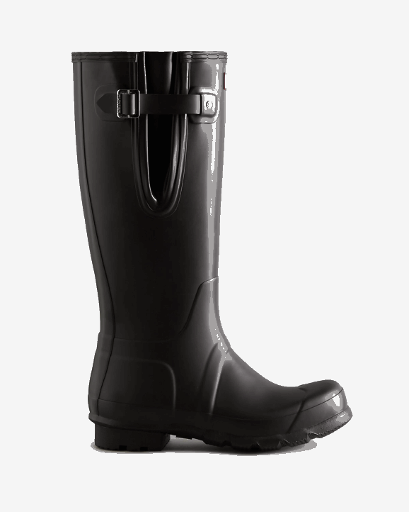 UK Hunter Men Tall Side Adjustable Rain Boots Black 28BV561