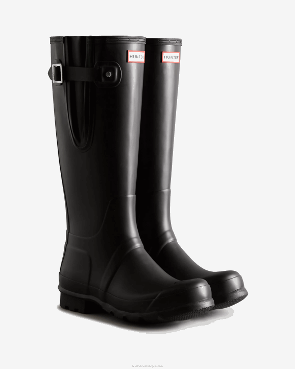UK Hunter Men Tall Side Adjustable Rain Boots Black 28BV561
