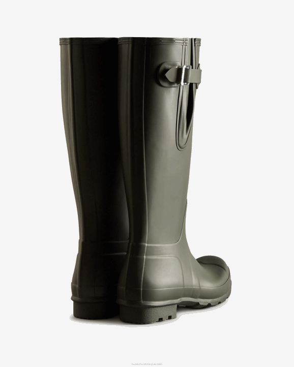 UK Hunter Men Tall Side Adjustable Rain Boots Dark Olive 28BV562