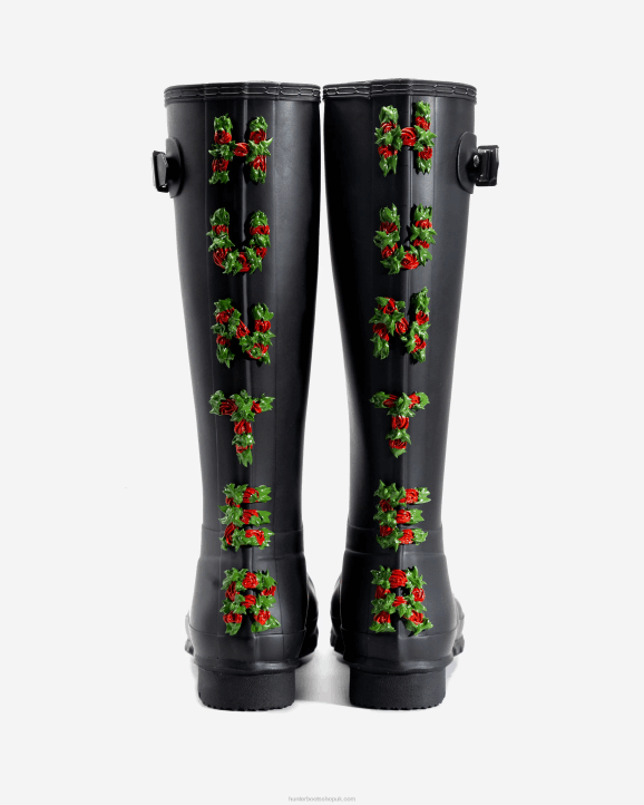 UK Hunter Men club bum Hunter Backstrap Tall Rain Boots Black 28BV560