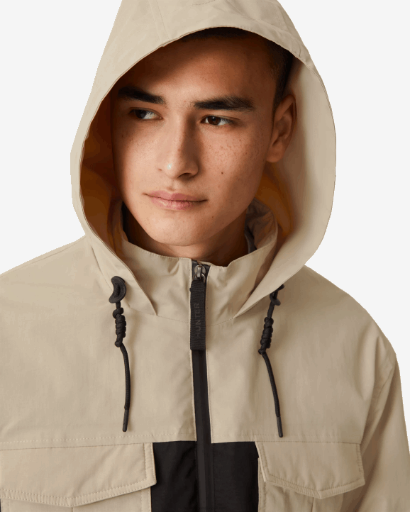 UK Hunter Men Explorer Recycled Nylon Jacket Skimming Stone/Hunter Black 28BV600