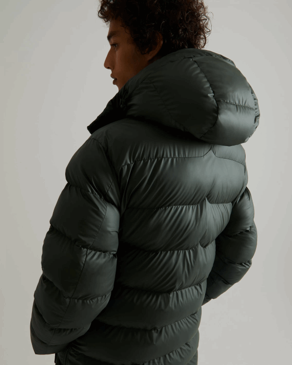 UK Hunter Men Insulated Rubberized Puffer Coat Arctic Moss Green 28BV615