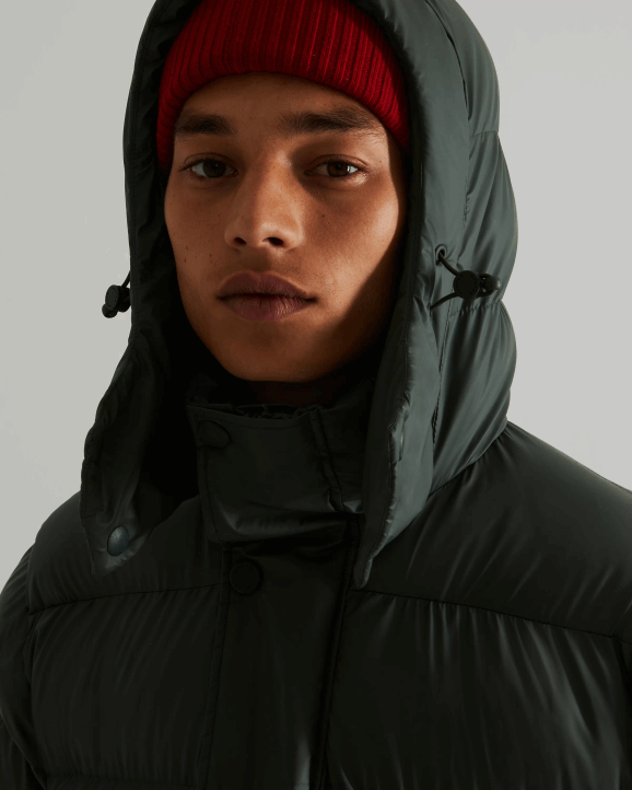 UK Hunter Men Insulated Rubberized Puffer Coat Arctic Moss Green 28BV615