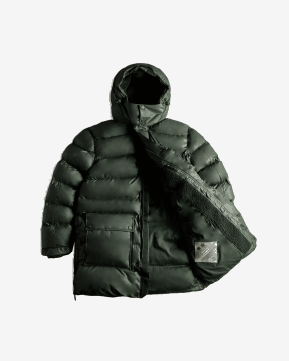 UK Hunter Men Insulated Rubberized Puffer Coat Arctic Moss Green 28BV615