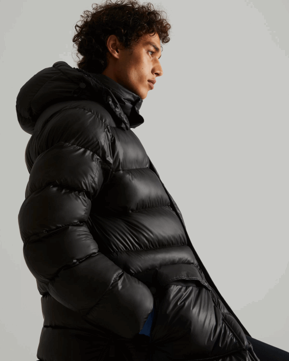 UK Hunter Men Insulated Rubberized Puffer Coat Black 28BV616