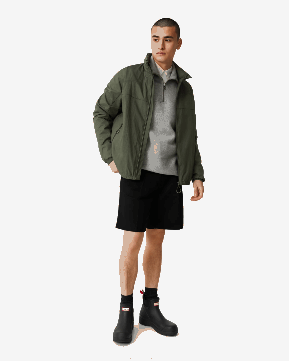 UK Hunter Men Travel Recycled Nylon Shell Jacket Lichen Green 28BV606