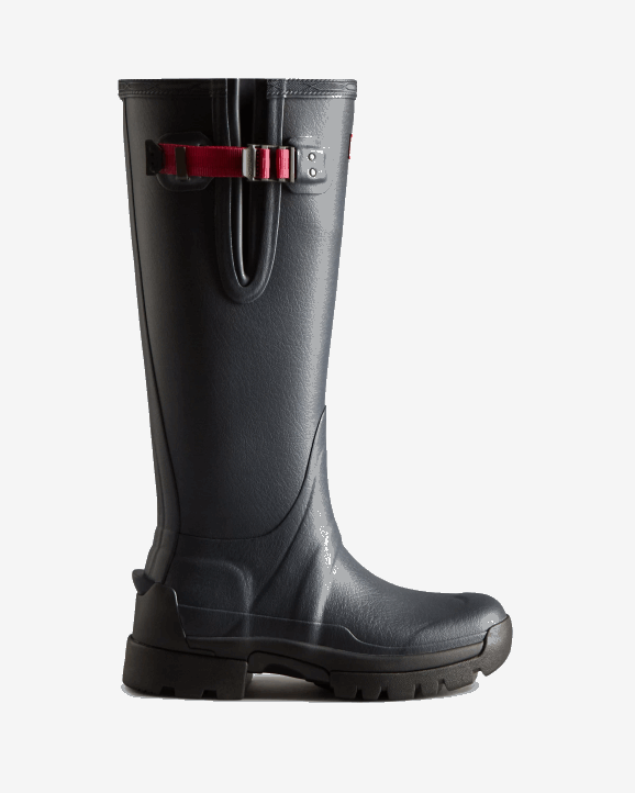 UK Hunter Women Balmoral Adjustable 3mm Neoprene Rain Boots Navy/ Peppercorn 28BV69