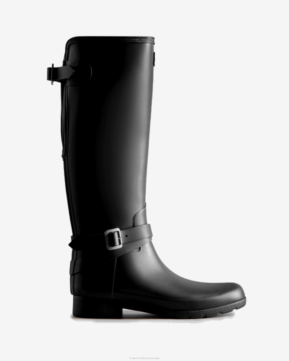 UK Hunter Women Refined Slim Fit Adjustable Tall Rain Boots Black 28BV94