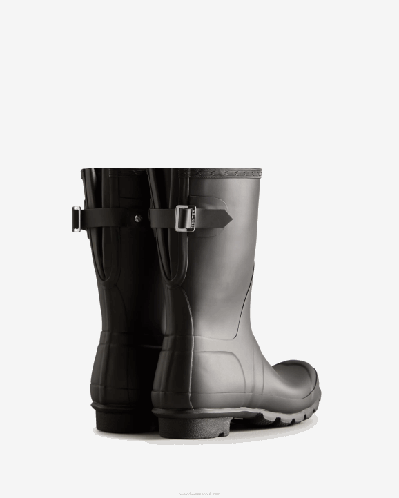 UK Hunter Women Short Back Adjustable Rain Boots Black 28BV23