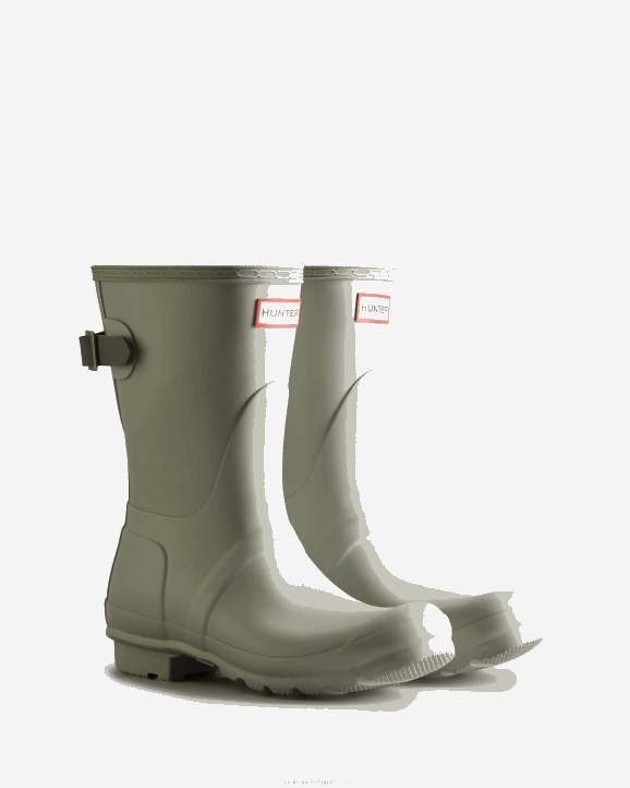 UK Hunter Women Short Back Adjustable Rain Boots Ice Grey/Urban Grey 28BV173