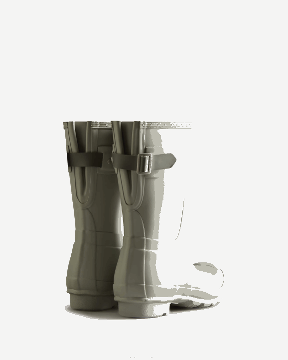 UK Hunter Women Short Back Adjustable Rain Boots Ice Grey/Urban Grey 28BV173