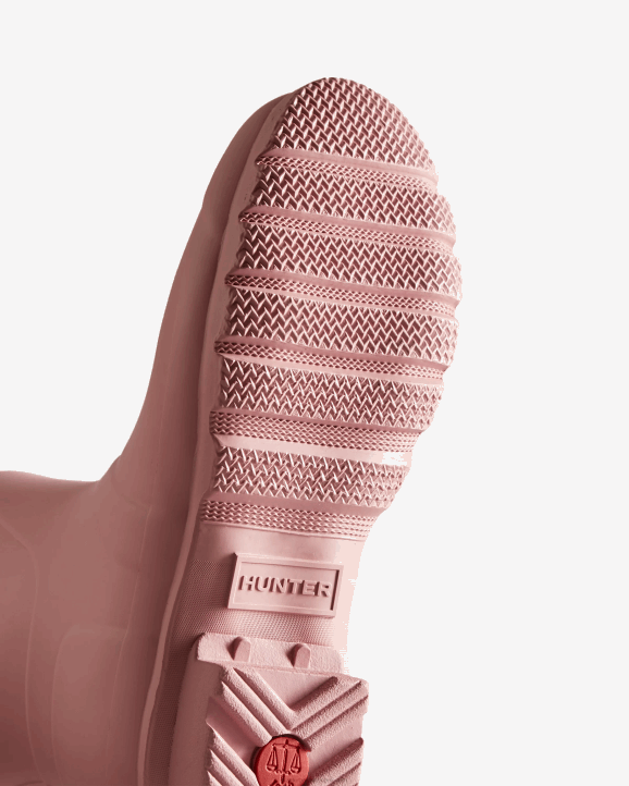 UK Hunter Women Short Back Adjustable Rain Boots Tufted Purple/Soft Sand 28BV154