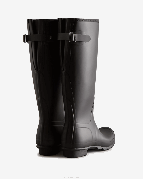 UK Hunter Women Tall Back Adjustable Rain Boots Black 28BV63