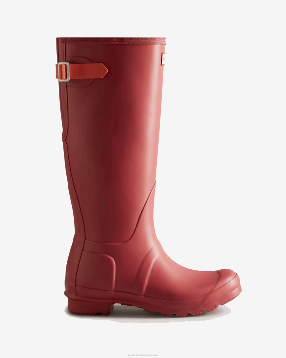 UK Hunter Women Tall Back Adjustable Rain Boots Glenmore Rose/Sun-Cup Orange 28BV190