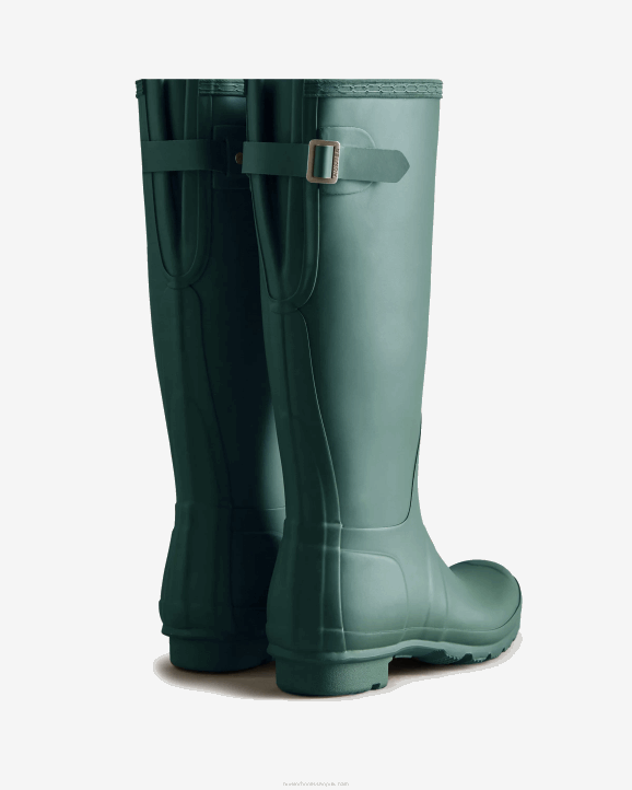 UK Hunter Women Tall Back Adjustable Rain Boots Green Jasper 28BV189