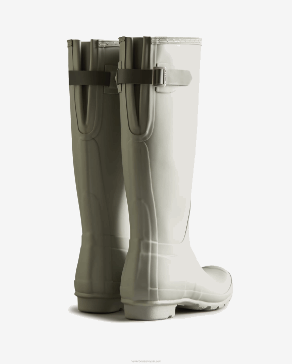 UK Hunter Women Tall Back Adjustable Rain Boots Ice Grey/Urban Grey 28BV191