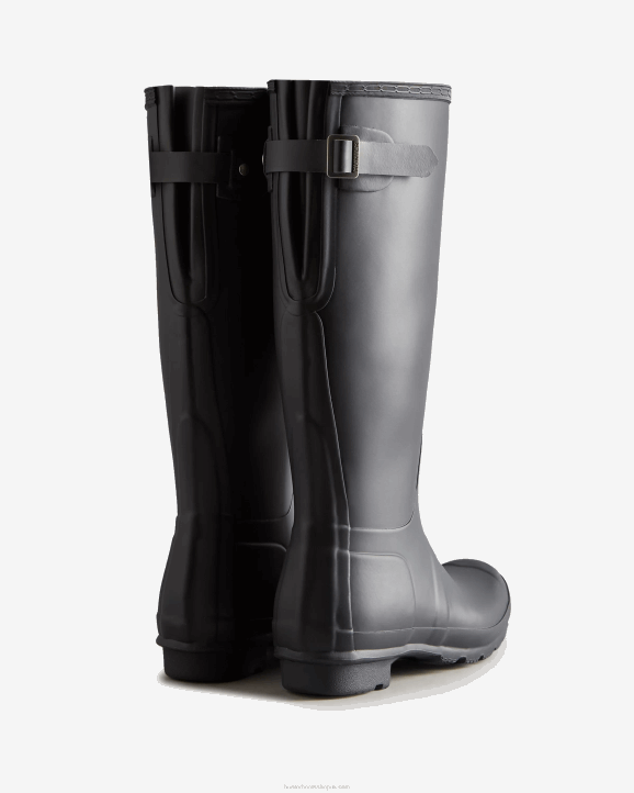 UK Hunter Women Tall Back Adjustable Rain Boots Slate Grey 28BV188