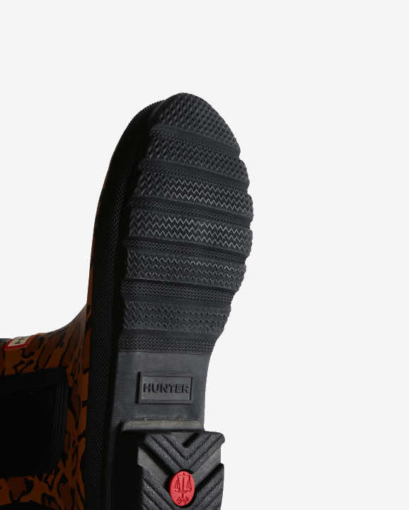 UK Hunter Women Leopard Print Chelsea Boots Rich Tan/Saddle/Black 28BV221