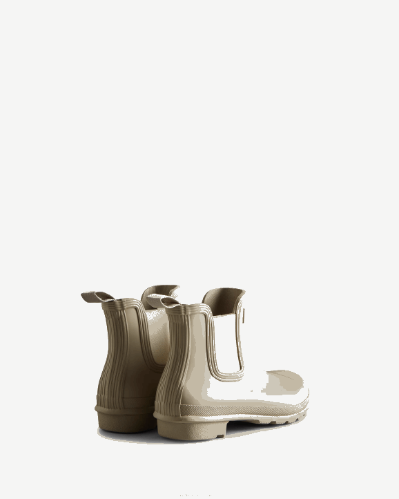 UK Hunter Women Original Chelsea Boots Skimming Stone/Soft Sand 28BV43