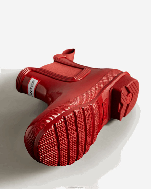 UK Hunter Women Original Gloss Chelsea Boots Military Red 28BV215