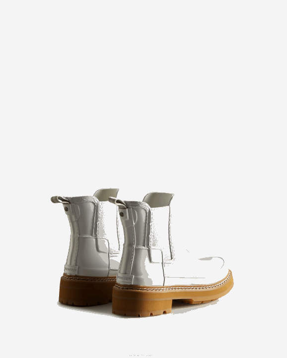 UK Hunter Women Refined Stitch Detail Chelsea Boots Spurrey White 28BV219