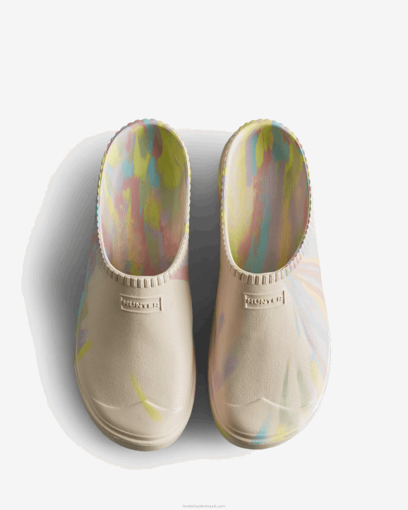 UK Hunter Men In/Out Bloom Clogs Shaded White 28BV235