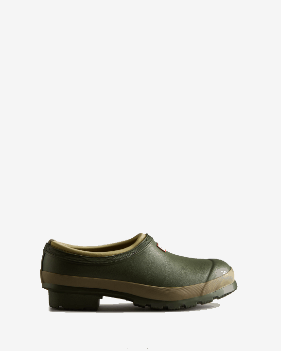 UK Hunter Women Gardener Clogs Dark Olive/Clay 28BV145