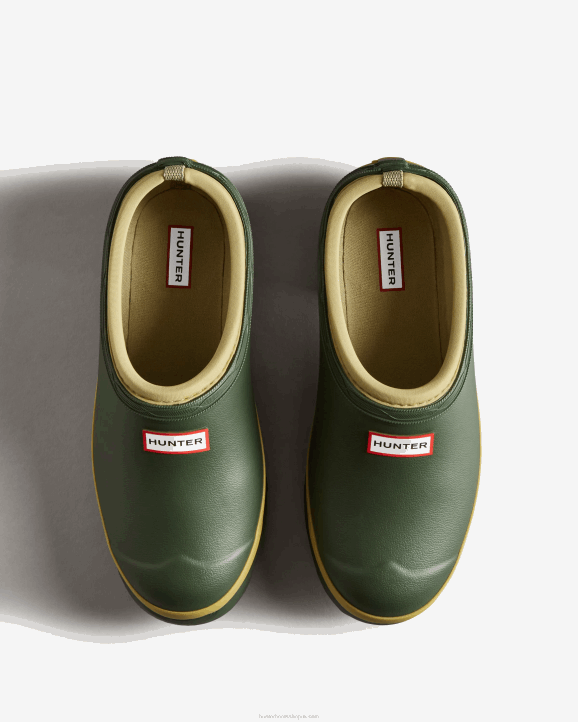 UK Hunter Women Gardener Clogs Vintage Green 28BV113