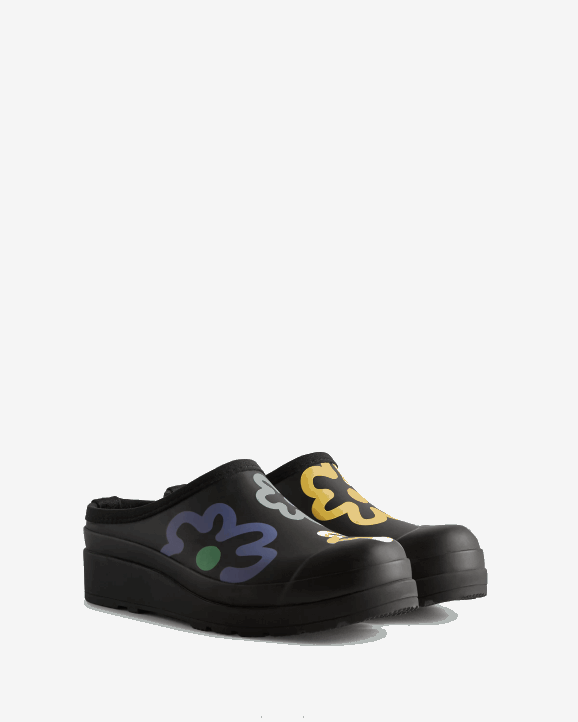 UK Hunter Women Play Flower Pop Print Clogs Flower Pop Print 28BV116