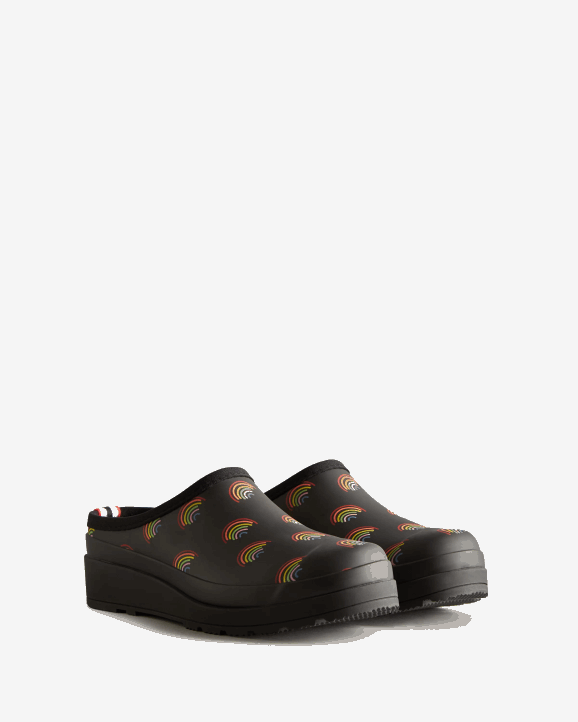 UK Hunter Women Play Mini Rainbow Clogs Mini Rainbow Print 28BV268