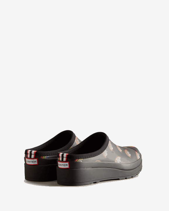 UK Hunter Women Play Mini Rainbow Clogs Mini Rainbow Print 28BV268