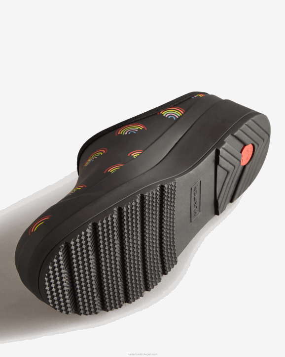 UK Hunter Women Play Mini Rainbow Clogs Mini Rainbow Print 28BV268